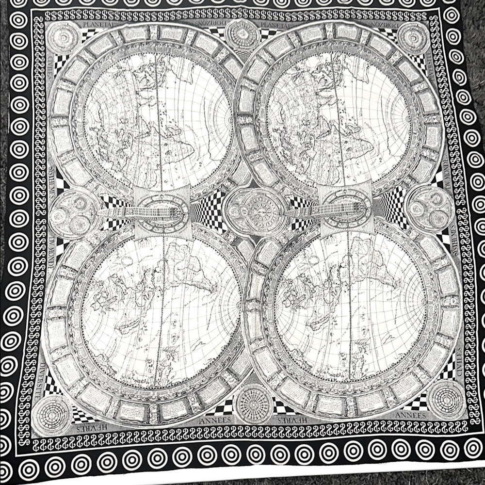 World Globe Map Tapestry Scarf